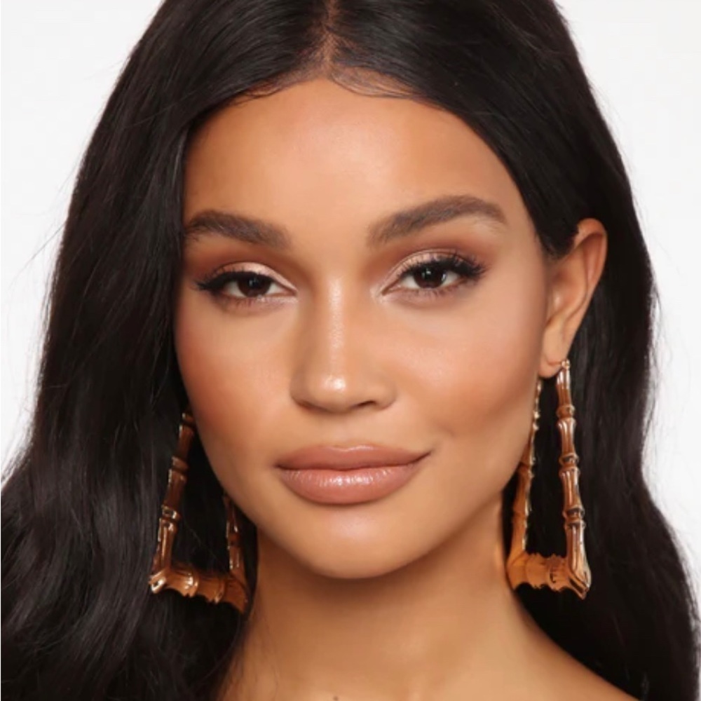 Fashion Nova Bamboo Triangle Geo Gold Hoop